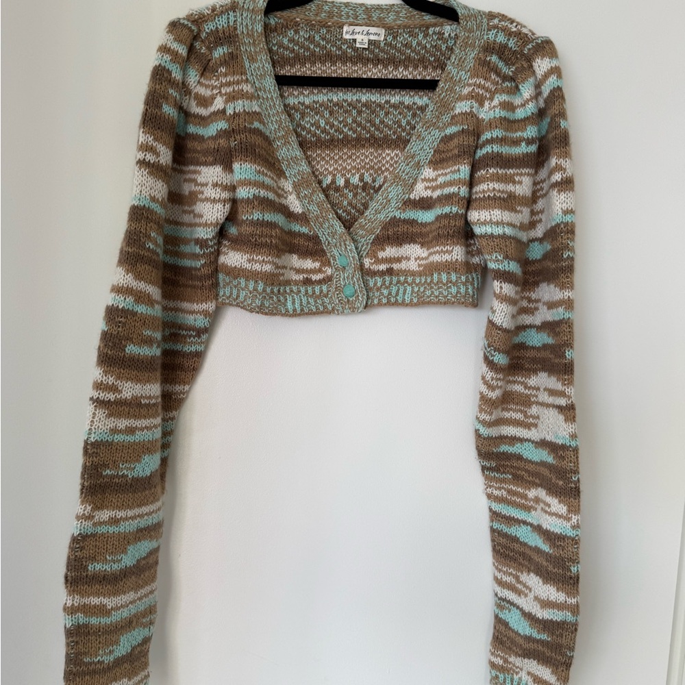 For Love And Lemons Brown and White Cardigan